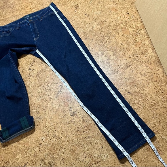 Lauren Ralph Lauren Premier Straight Ankle Plaid Cuff Jeans Sz 12 - Picture 15 of 16
